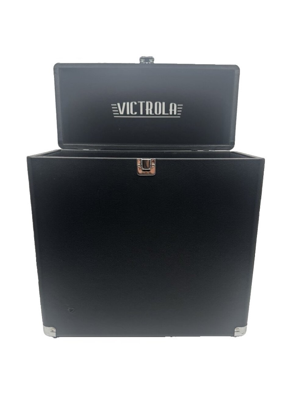 Victrola Vinyl Record Storage Case 2019 Black Leather-Look Vintage-Inspired
